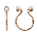 ノンホールピアスフープロイヤルブルームーンストーンイヤリング痛くないイヤー...