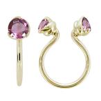 フープイヤリングK18ノンホールピアスレディースピンクトルマリンイヤリング...