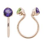 イヤーカフシンプルレディースイヤリングおしゃれk10アメジストフープイヤリ...