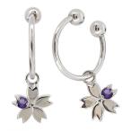 桜ピアスノンホール揺れるイヤリングおしゃれプラチナレディースイヤーカフ2月...