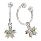 桜ピアスノンホール揺れるイヤリングおしゃれプラチナレディースイヤーカフ8月...