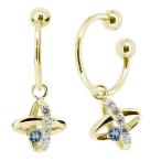 イヤーカフレディースk18揺れるイヤリング星宇宙ノンホールピアスフープアク...