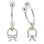 ノンホールピアスフープ揺れるりぼん...