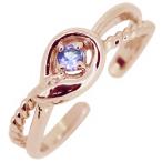 イヤーカフイヤリングレディースタンザナイトイヤカフ蛇へび一粒10金誕生石片耳用