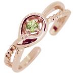 イヤーカフイヤリングレディースペリドットイヤカフ蛇へび一粒10金誕生石片耳用