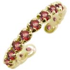 イヤーカフエタニティ18k18金誕生石1月ガーネットイヤリングイヤカフ片耳用