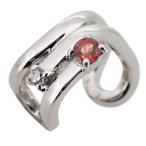 イヤーカフ痛くないレディースラインプラチナガーネットイヤリング痛くない