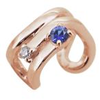 イヤーカフレディース小さめ片耳用イヤカフ軟骨はさむ10金サファイアイヤリング