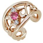 イヤーカフレディース片耳用イヤカフピンクトルマリン10金10月誕生石唐草イ...