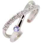 イヤーカフイヤリングレディース片耳イヤカフシルバー誕生石12月タンザナイト