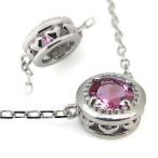 ピンクトルマリンペンダント18Kハートモチーフネックレス