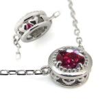 ルビーペンダント18Kハートモチーフネックレス