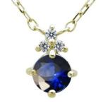 サファイアネックレスシンプルレディースネックレス