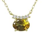 シトリンペンダントK18一粒シトリンネックレス