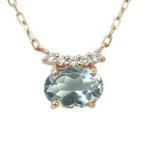 アクアマリンネックレスK10大粒ペンダント