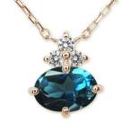 ロンドンブルートパーズペンダント一粒ネックレスK18