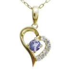 タンザナイトネックレスオープンハートネックレス10金ペンダント