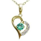 エメラルドネックレスオープンハートネックレス10金ペンダント