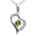 プラチナペリドットネックレスオープンハートネックレスクリスマスポイント消化