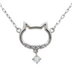 プラチナロイヤルブルームーンストーンキャットネックレス猫ペンダントクリスマ...