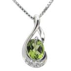 ペリドットネックレスシンプルペンダ...