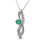 プラチナネックレス結婚記念日エメラルドペンダントクリスマスポイント消化