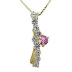 ピンクサファイアペンダント結婚10周年プレゼントメモリアル10金ネックレス