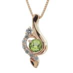 ト音記号ネックレス音符モチーフペリドットペンダント10金