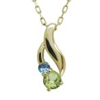 ペリドットネックレス18金シンプルペンダント上品