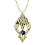 メンズネックレスサファイアペンダントK10アローヘッドネックレス