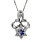 結婚記念日サファイアペンダントメモリアルネックレスプラチナクリスマスポイント消化