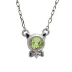 プラチナレディースネックレスペリドット猫プチペンダントクリスマスポイント消化