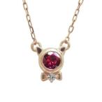 猫ペンダント18金ネックレスレディース誕生石