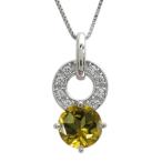 シトリンネックレス大粒人気サークル大人天然石レディースシルバーアクセサリー...