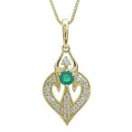 エメラルドペンダント5月誕生石パヴェネックレスK18