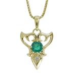 エメラルドネックレス18金メンズトライバルペンダント