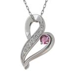 ピンクトルマリンネックレスハートレディースプラチナペンダント10月誕生石ク...