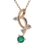 ネックレスレディースシンプル上品18金ゴールドエメラルドペンダント