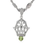 ペリドットネックレスメンズプラチナ...