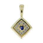 サファイアネックレスペンダントヘッドメンズ10金喜平用シンプル