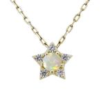 ネックレスレディースシンプルスターk18ネックレス星オパールペンダントシン...