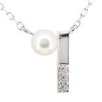 真珠ネックレスパールペンダントレディースダイヤモンドプラチナ淡水パール