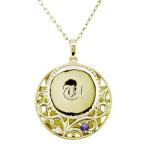 ネックレスメンズゴールドK18イニシャルペンダントQRコードドッグタグID...