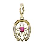 ペンダントトップ馬蹄メンズ喜平100g用ネックレスクロストップのみルビー7...