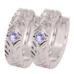 プラチナフープピアスタンザナイトピアスレディース誕生石12月キャッチレス金...