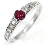 ルビーリングハーフエタニティーリング指輪7月誕生石一粒10金