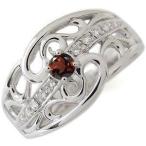 ガーネット・指輪・一粒・リング・唐草・18金・リング