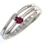 ルビーリング18金一粒ルビー指輪