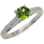 ペリドットリングハーフエタニティーリング指輪大粒10金