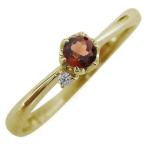 18金ガーネット指輪1月誕生石シンプルレディース